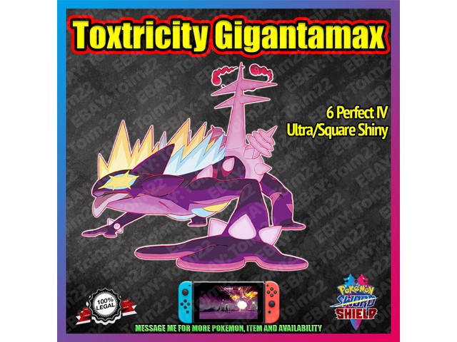 Shiny Toxtricity Low Key Gigantamax 6iv 100 Legal Pokemon Sword Shield Us Polybull Com
