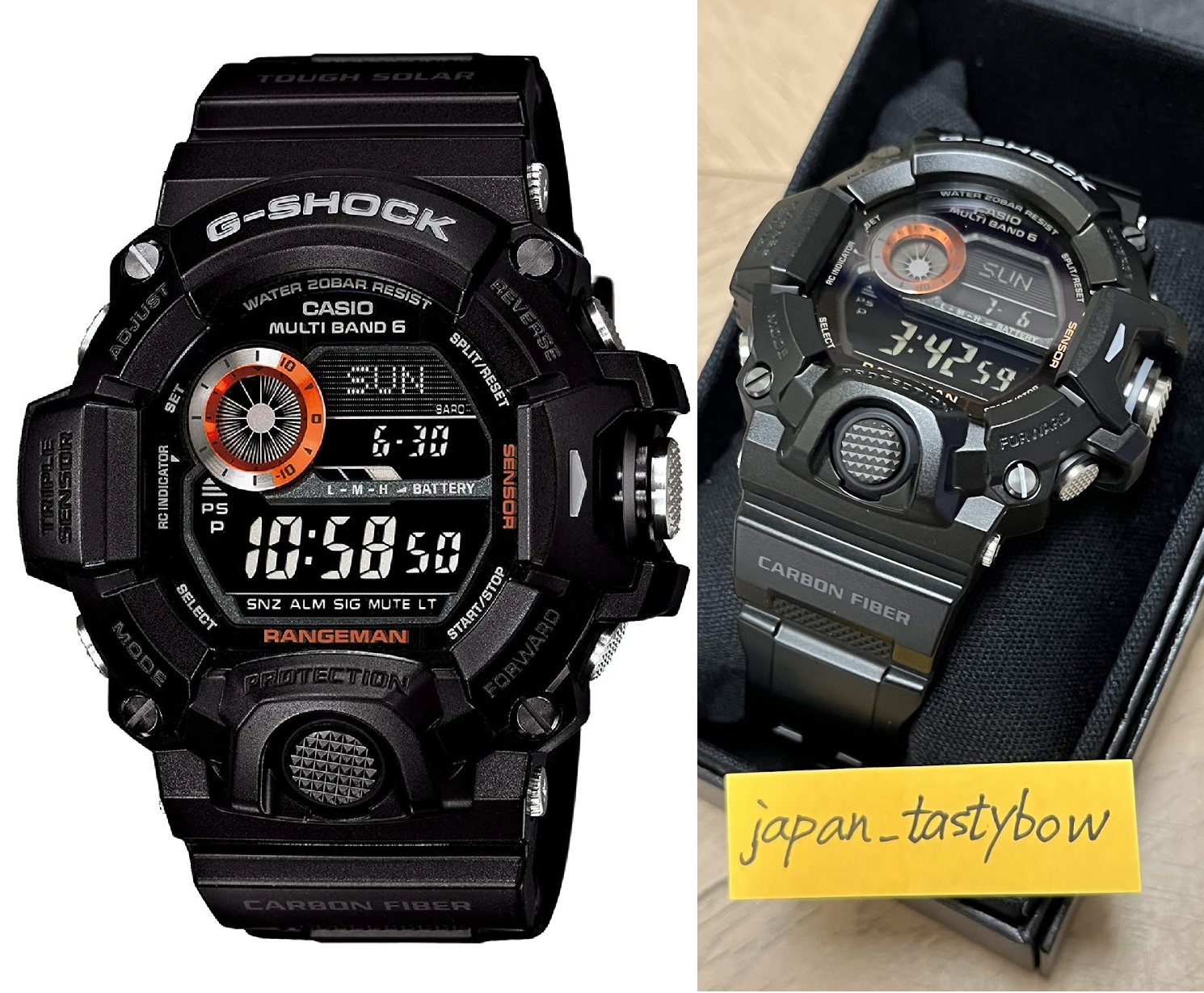 時計 G-SHOCK MASTER OF G RANGEMAN GW-9400-1JF GW9400-1 | Black Triple Sensor Rangeman Men's Watch G-SHOCK