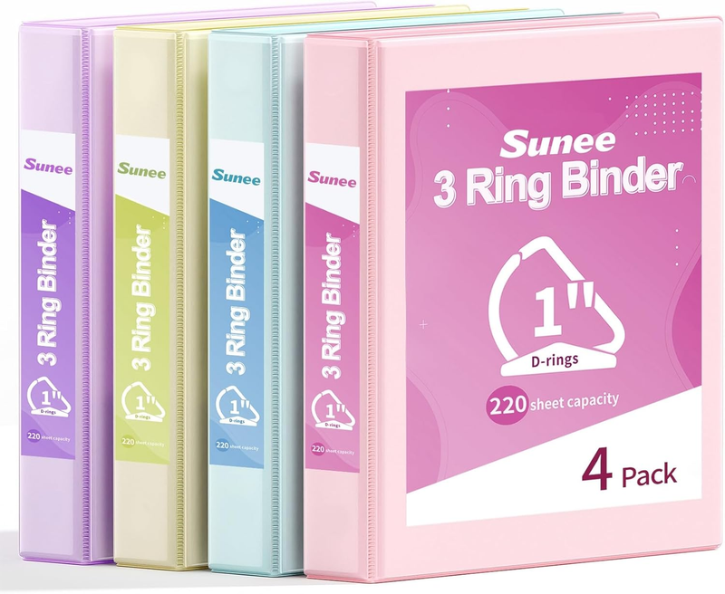 3 Ring Binder 1 Inch D Ring, Clear View Binder Three Ring Pvc-...