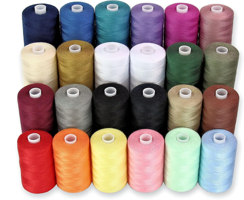 Sewing Thread - 24 Spools of Polyester Thread for Sewing Machine for Beginners,