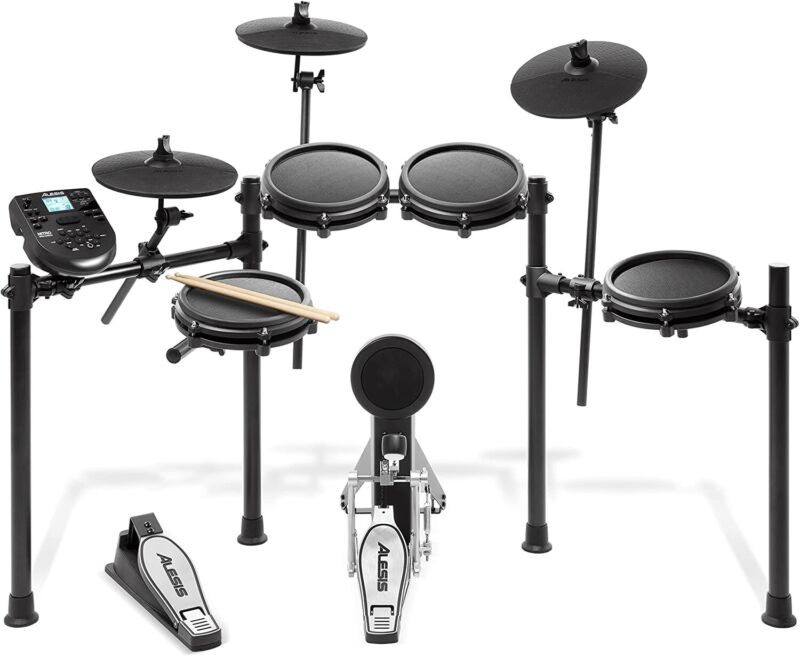 Alesis Drums Nitro Mesh Electronic Drum Kit with Mesh Pads, USB MIDI Connectivit