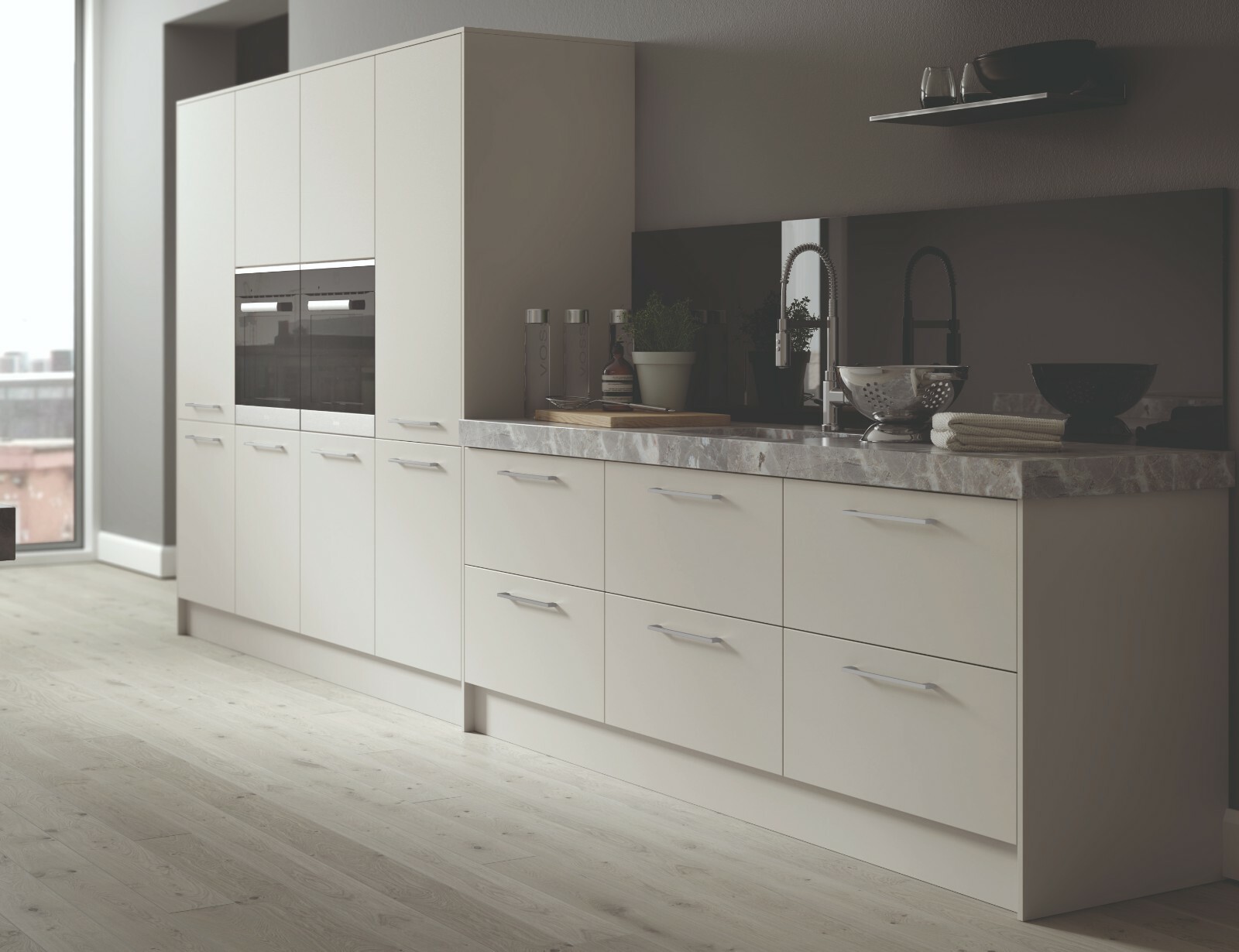 Deluxe Replacement Kitchen Cabinet Slab Doors Drawers Vivo Matt Light Grey Ebay