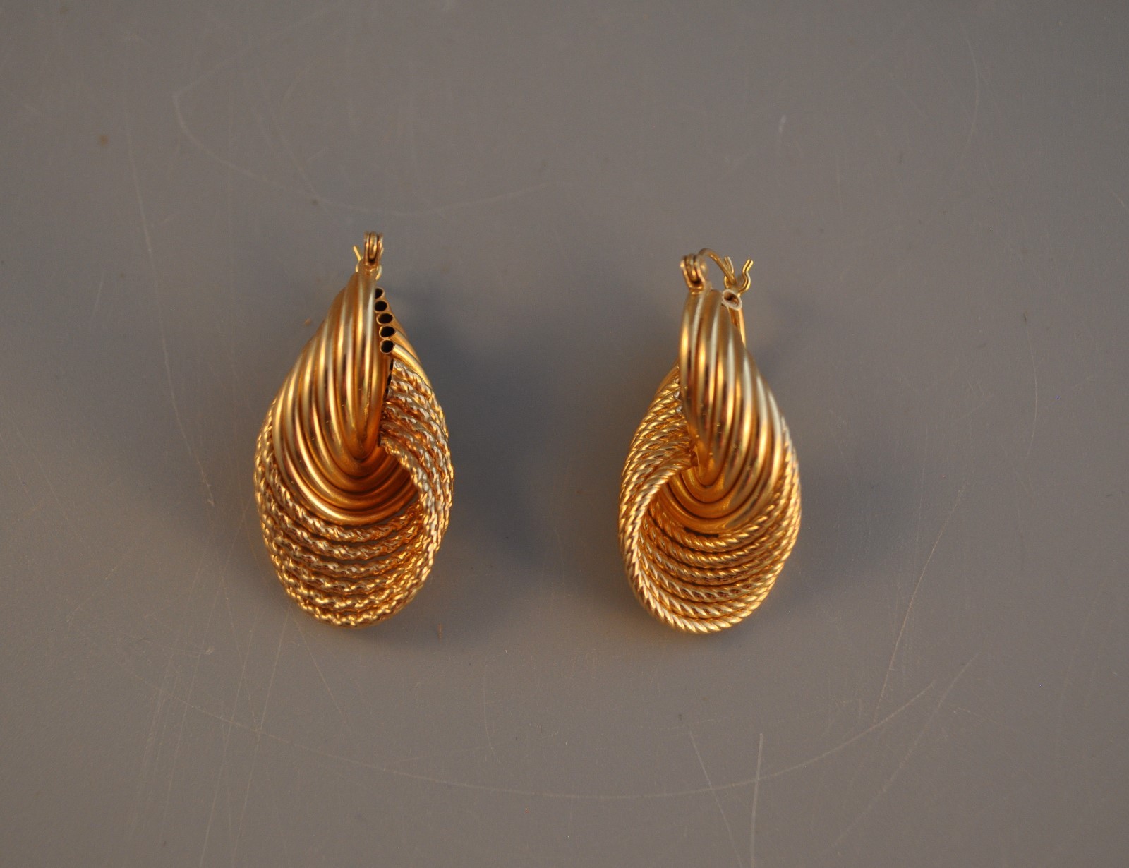 Twisted Multi Loop Earrings 14 Karat Yellow Gold - 1 3/8