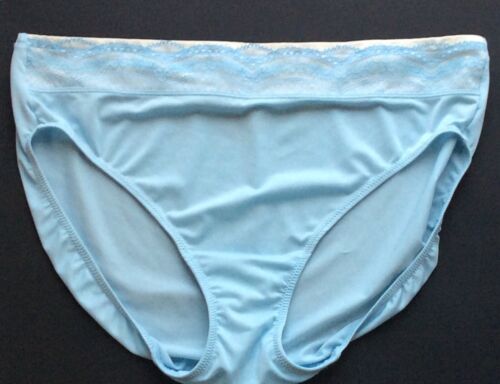 Vtg Warners Panties Light Blue Silky Stretch Bikini size 8 XL