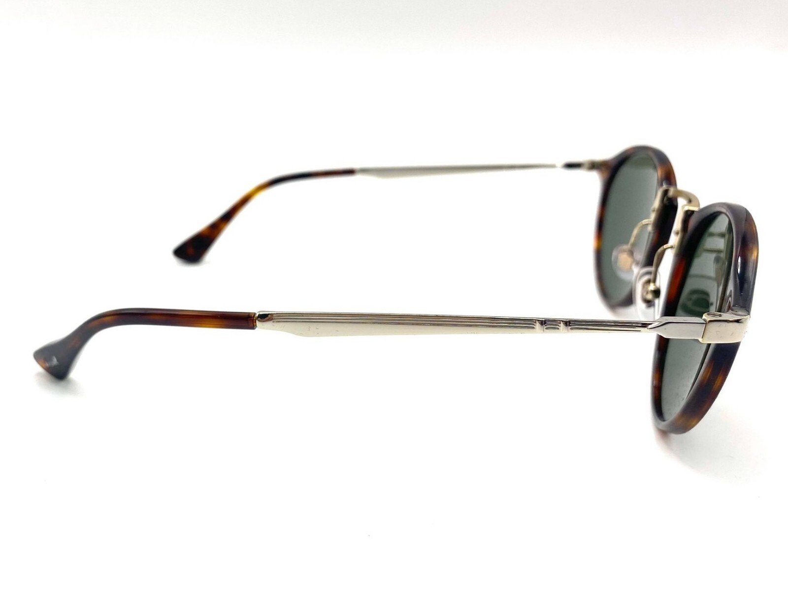 Pre-owned Persol Calligrapher Edition Po3166s Sunglass 24/31 Gold & Havana/green Lens 49mm