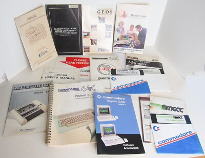 LOT of Commodore 64C System Guide and other Vintage Literature, Floppies