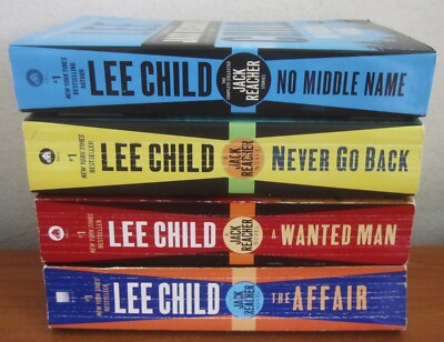 LOT OF 4 LEE CHILD JACK REACHER SERIES PB BOOKS AFFAIR, NO MIDDLE NAME, NEVER GO