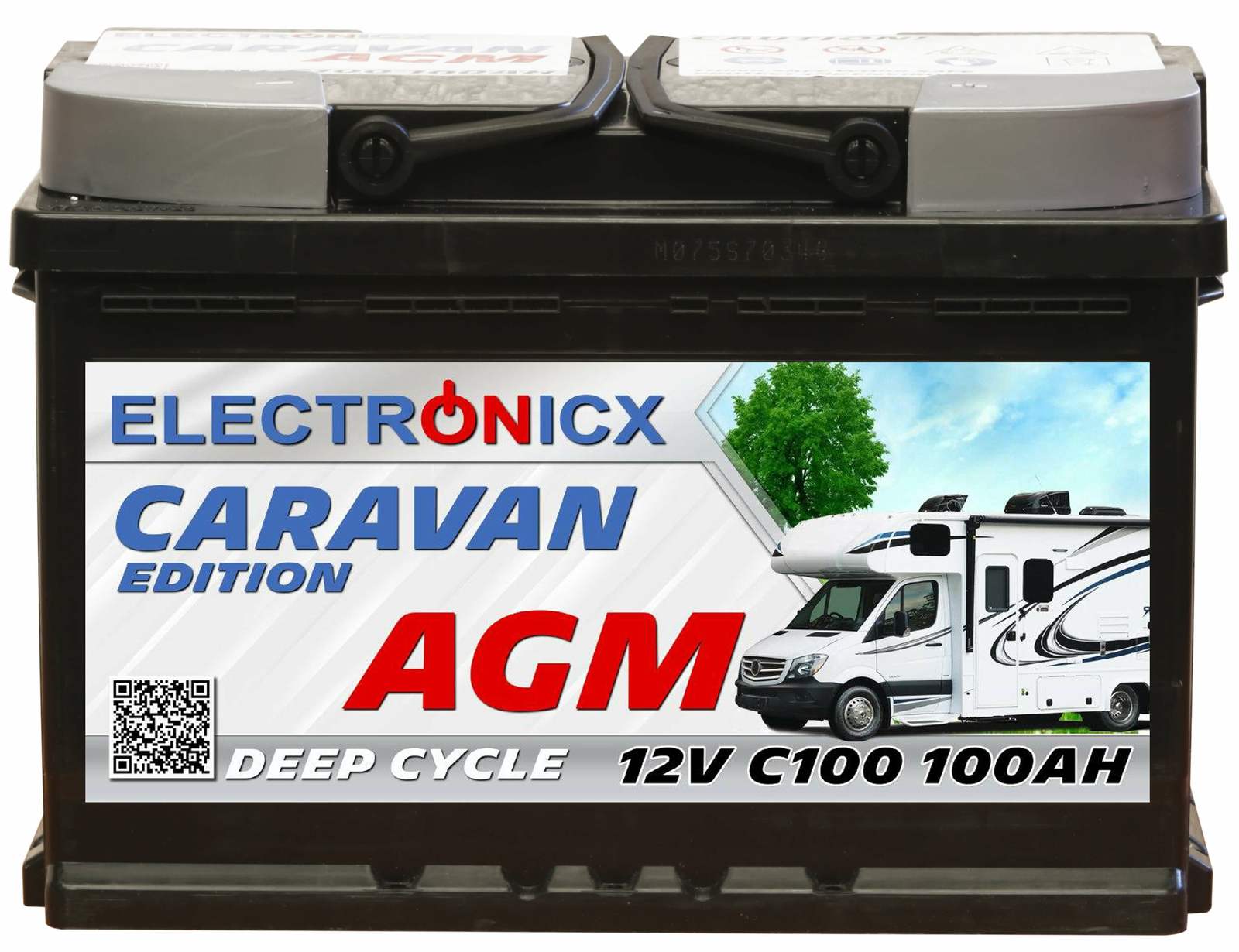 Electronicx Caravan Edition V2 Batterie AGM 100AH 12V Wohnmobil Boot Versorgung