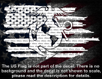 US Marine Corps USMC EGA In Distressed Flag Decal Bumper Sticker Made in the USA