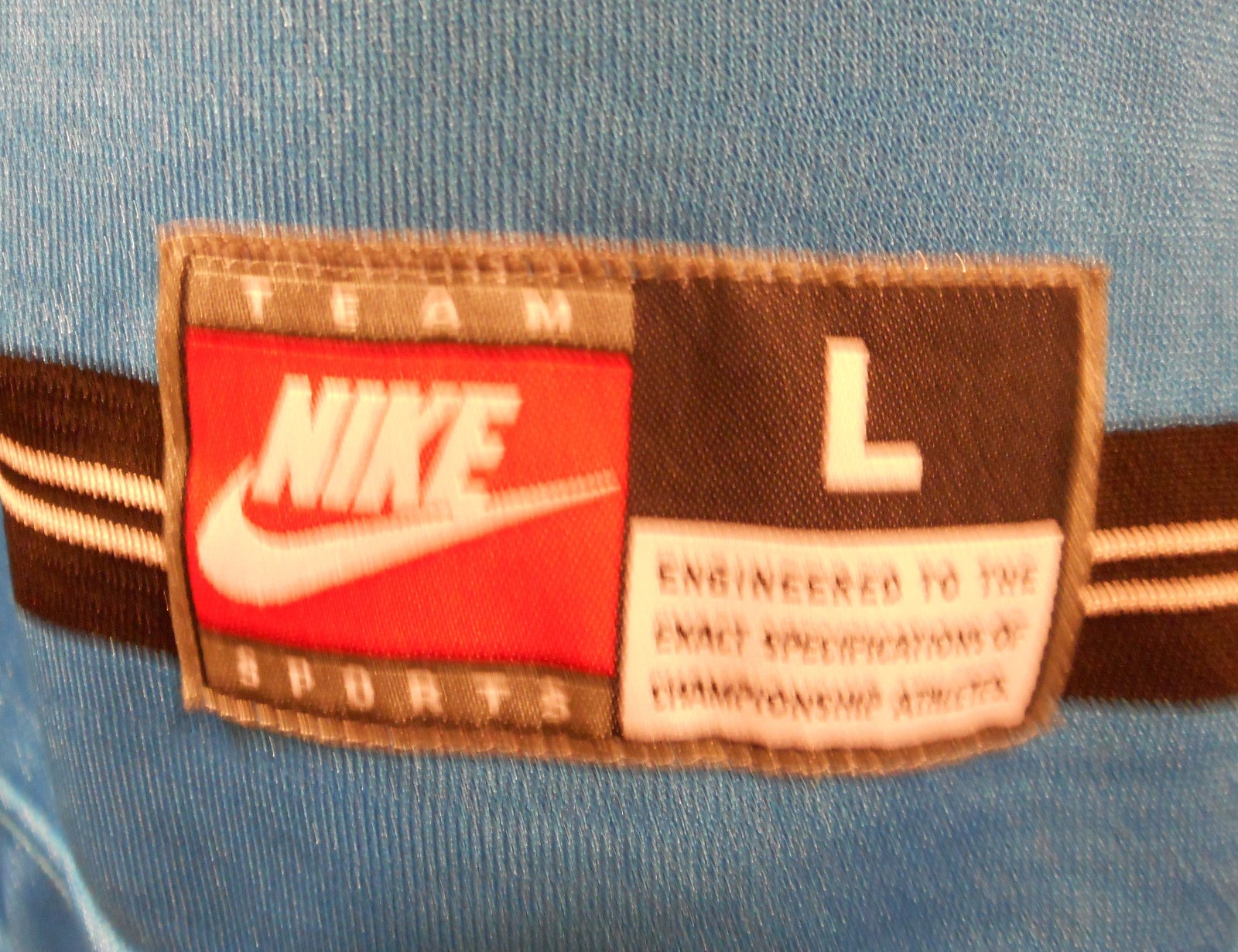 Nike Athletic Short Sleeve Jersey Top V-Neck Mens L Blue