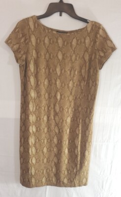 LAUREN Ralph Lauren Women s Medium Ponte Knit Python Dress Short Sleeve