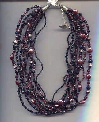 COLDWATER CREEK multi strand black red necklace