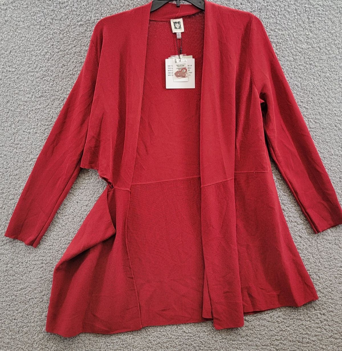 Anne Klein Plus Size Monterey Open-Front Cardigan Women's 1X Titian Red L/S - Picture 7 of 18