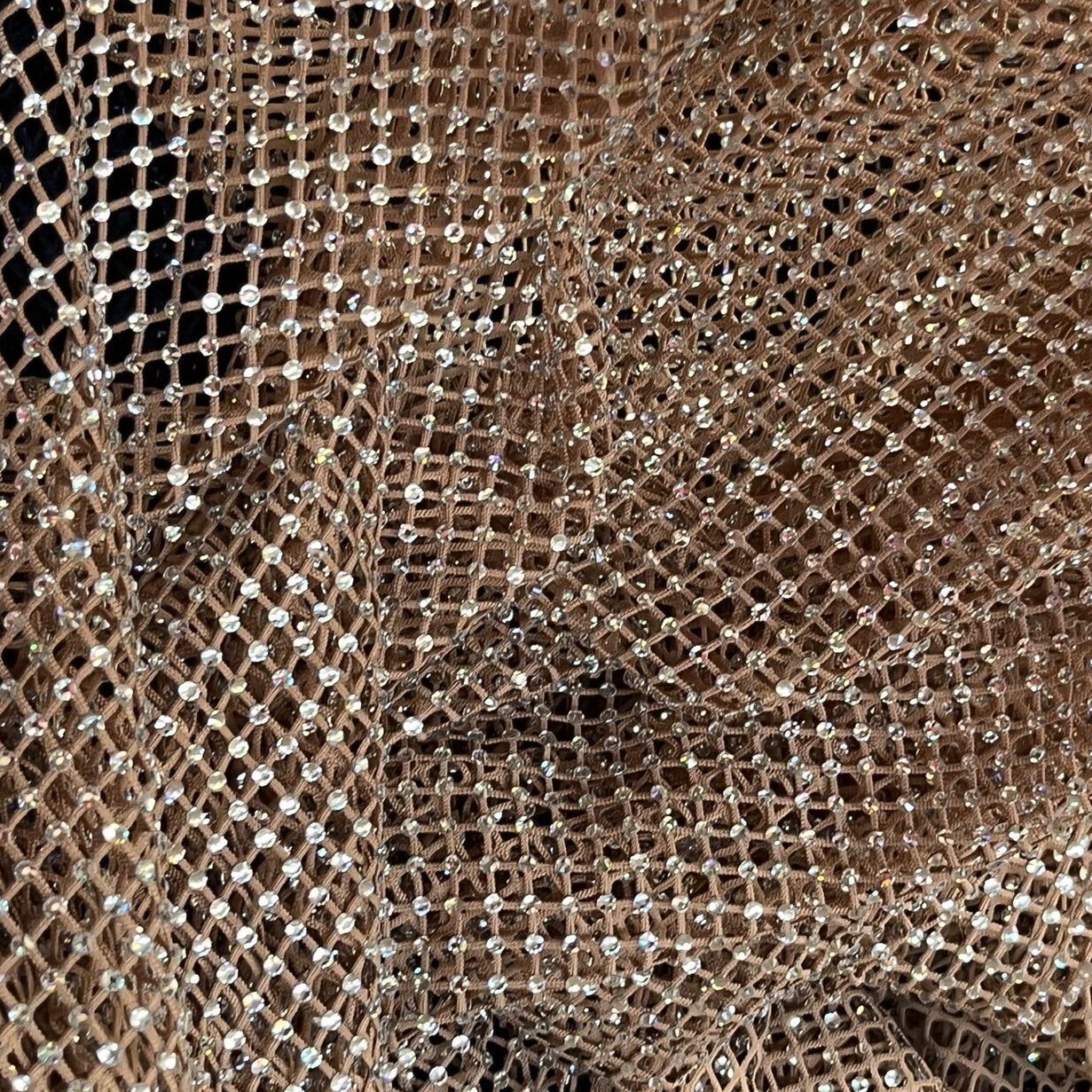 1Yard Mesh Fabric Rhinestone Glitter Bling Elastic Beaded
