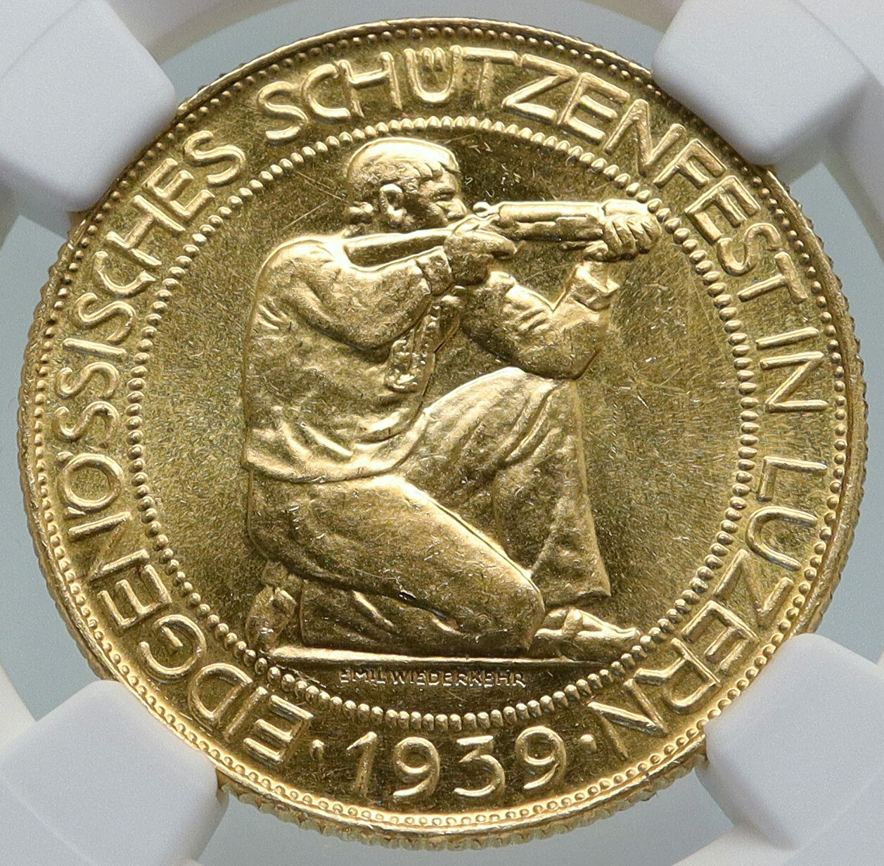 1939 B SWITZERLAND LUCERNE Large Antique Swiss Gold 100