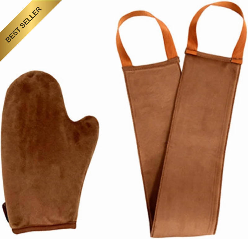2 in 1 Self Tanning Mitt & Back Applicator Kit, Ultra Soft Streak-Free Tanner Mi