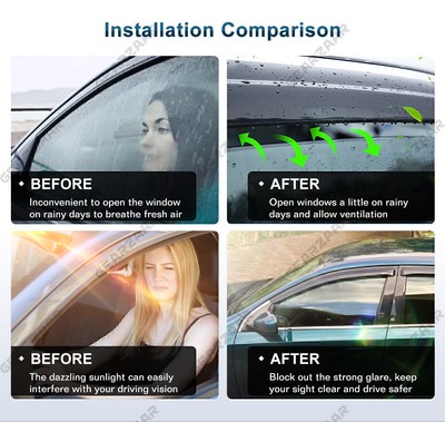 For 2017-2021 Honda CRV CR-V 4PCS Window Visor Vent Sun Rain Guards Deflector