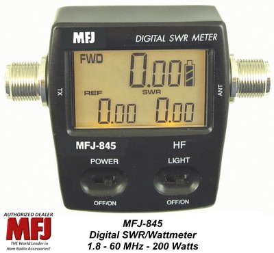 MFJ 845 Digital SWR/Power/Wattmeter HF, 1.8 - 60 MHZ, 200 Watts Mobile/Base . Buy it now for 109.95