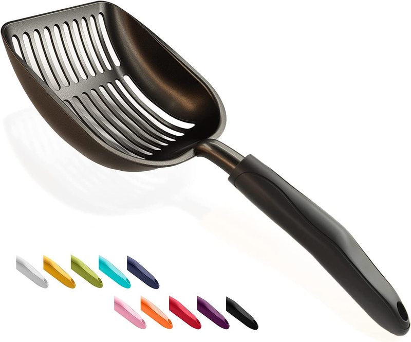 Cat Litter Scoop, Non-Stick Plated Aluminum Alloy Sifter, Kitty Durable Metal Sc