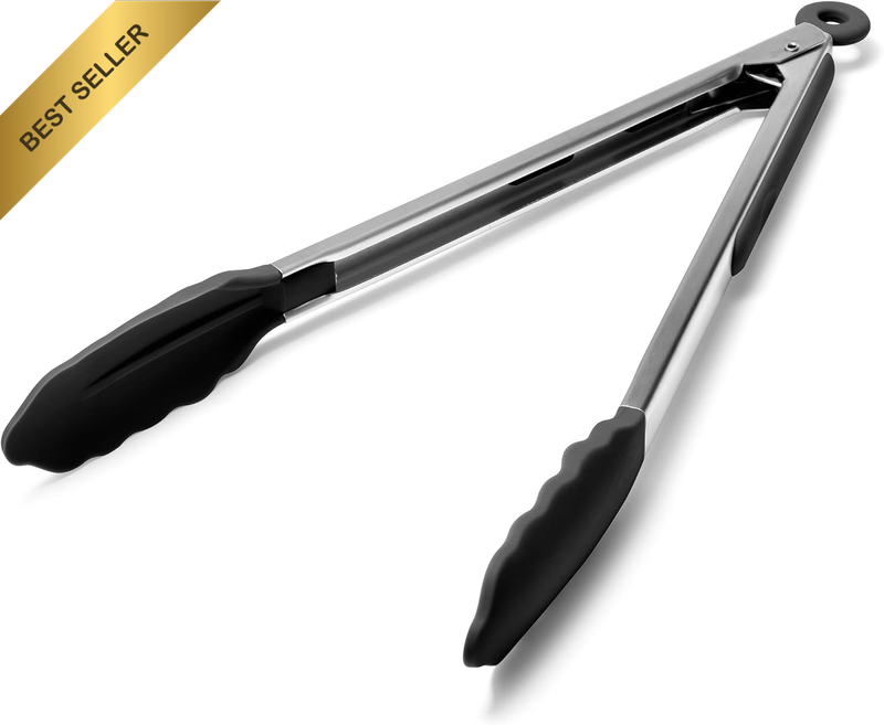 Kitchen Tongs 30.5CM Heat Resistant Silicone Tips BBQ Grilling Serving Tongs