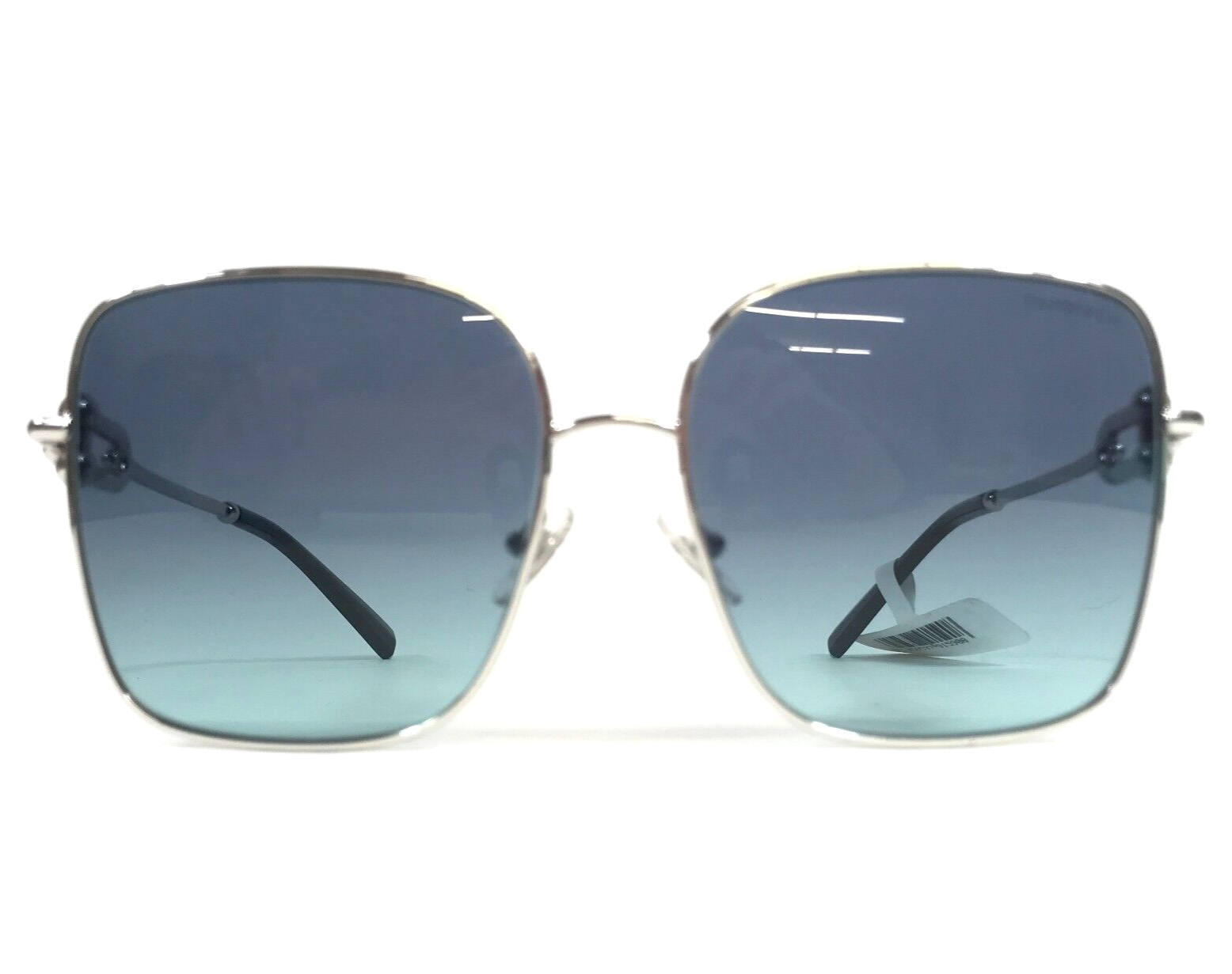 Pre-owned Tiffany & Co . Sunglasses Tf3094 6001/9s Silver Oversized Square W/ Blue Gradient