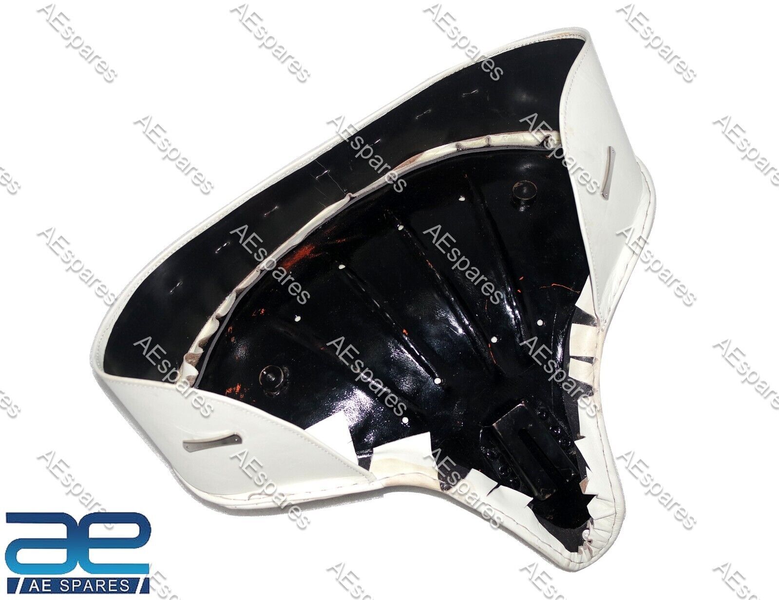 Police Solo Seat Leather White For Harley Shovelhead Bobber Chopper  