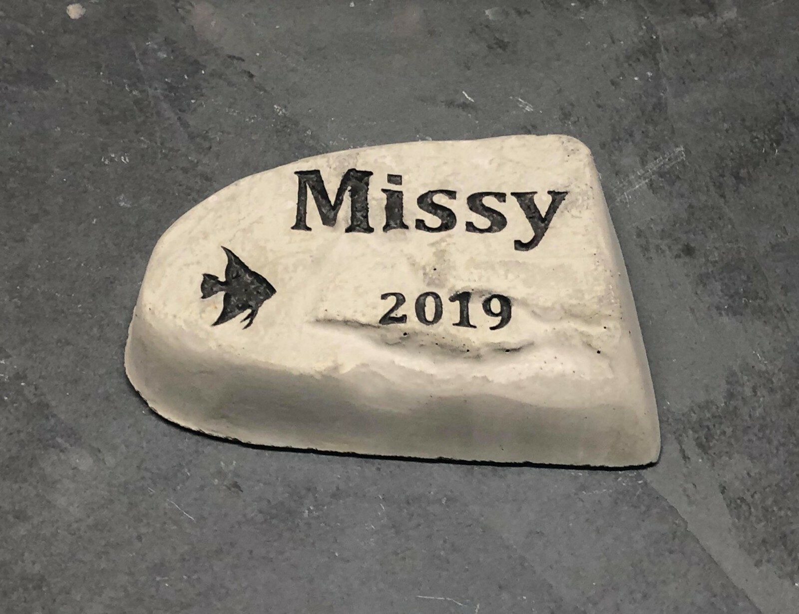 Personalized, Engraved Pet Memorial Stone, Fish, Goldfish, Garden Stone, Memory