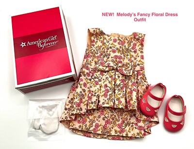 NEW!  AMERICAN GIRL Doll Melody s Fancy Floral Dress Outfit-Released 2016