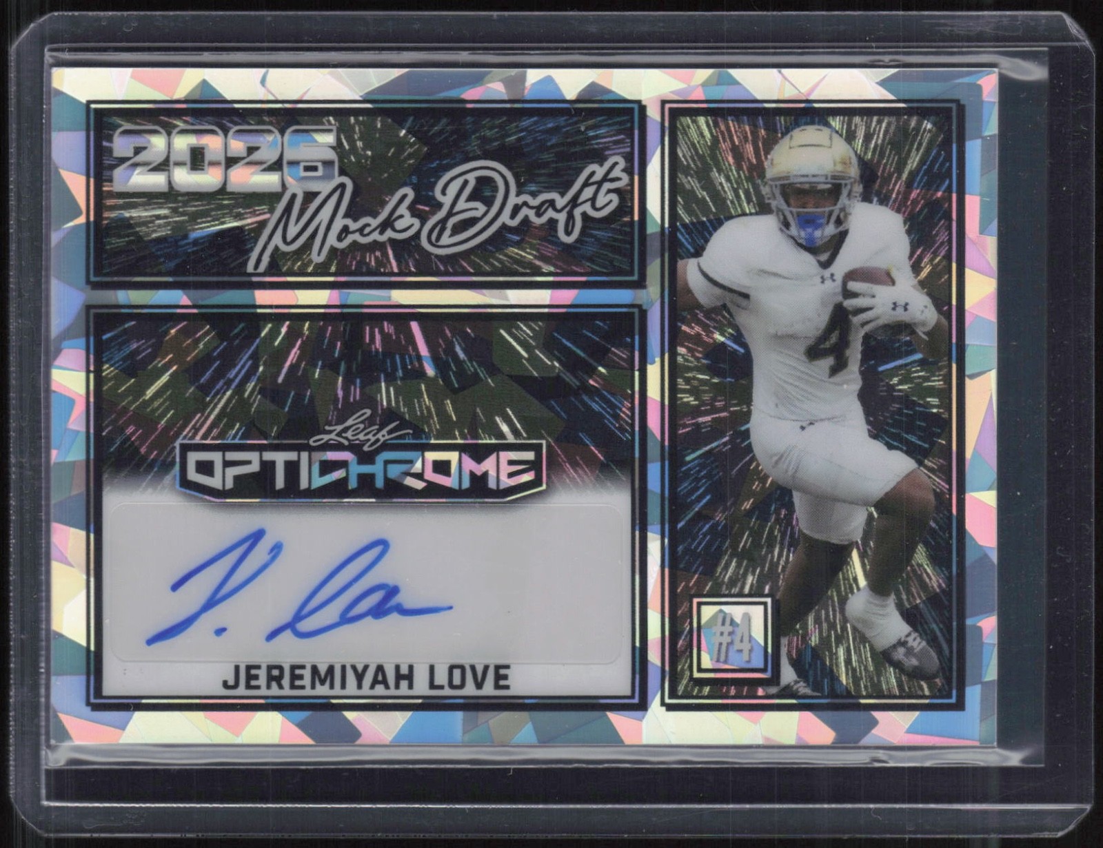 2025 Leaf Optichrome Mock Draft Crystal Silver Jeremiyah Love /10 Auto Autograph