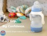 Baby Bottle Handles for MAM, Compatible Bottle Holder for MAM 5oz, 9oz and 11oz Bottles, Easy-Grip, Ergonomic, Slip-Resistant, BPA-Free, Durable, Helps Babies Transition to Independent Drinking, 4-Pack
