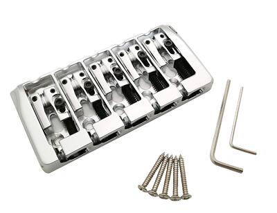 Guyker 5 String Bass Bridge with Locking Zinc Saddles   Dual Load Type A Brid...