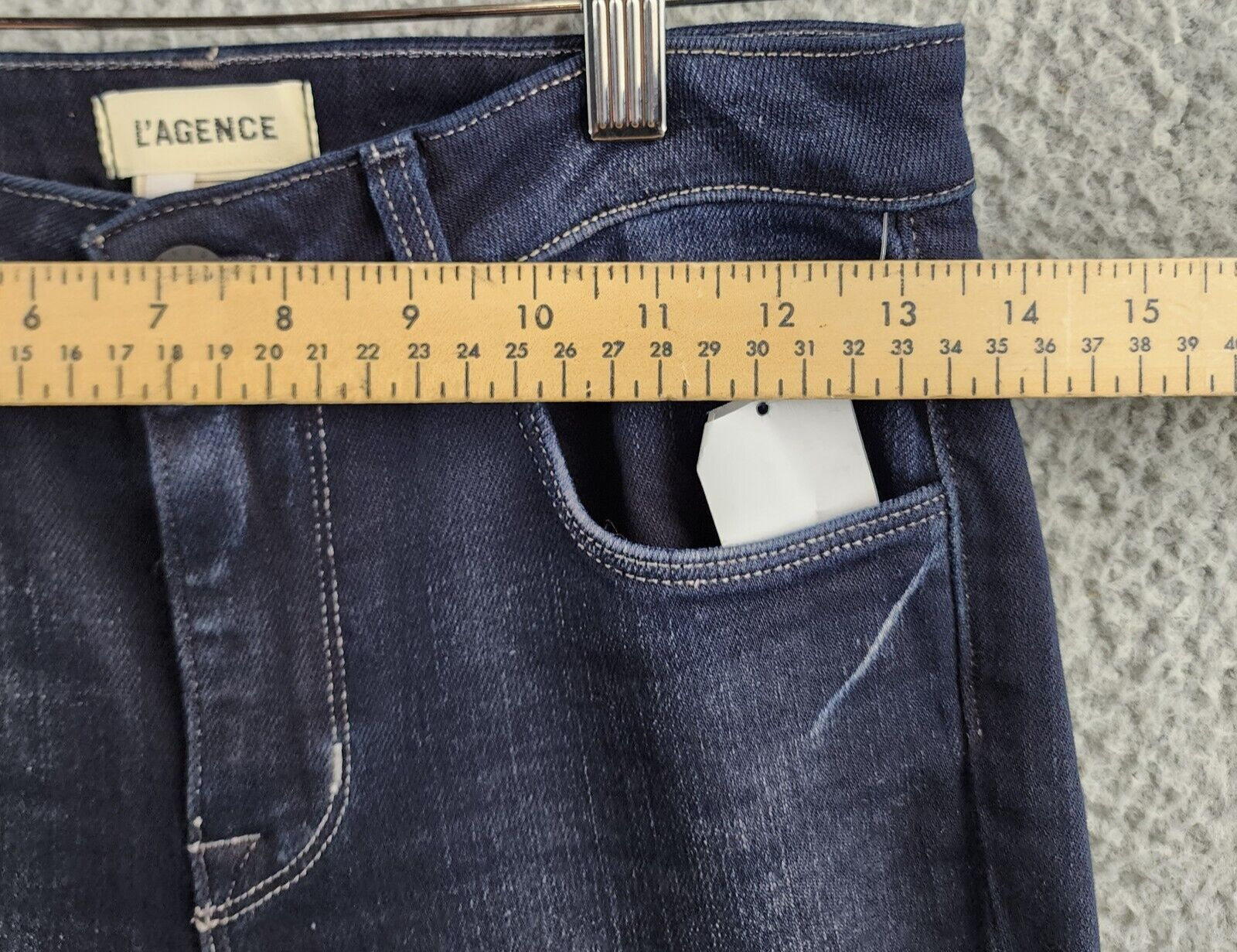 L'Agence Selma Mid Rise Flare Jeans Women's 25 Maverick Denim Faded Button Zip - Picture 6 of 12