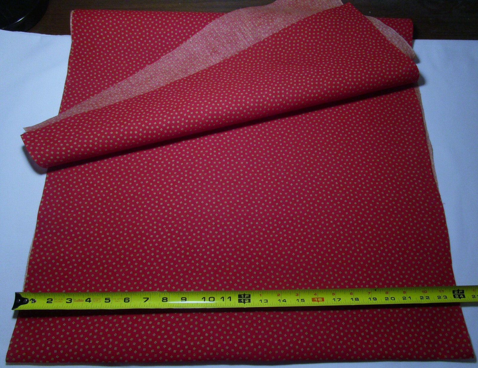 Antique Fabric 1800's Turkey red Calico 24