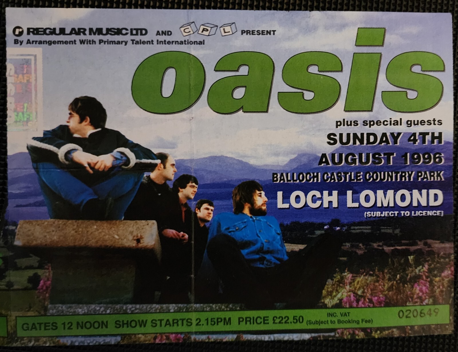 ミュージシャン Oasis Loch Lomond Oasis - Live in Loch Lomond, Balloch Country Park, 4/8/1996