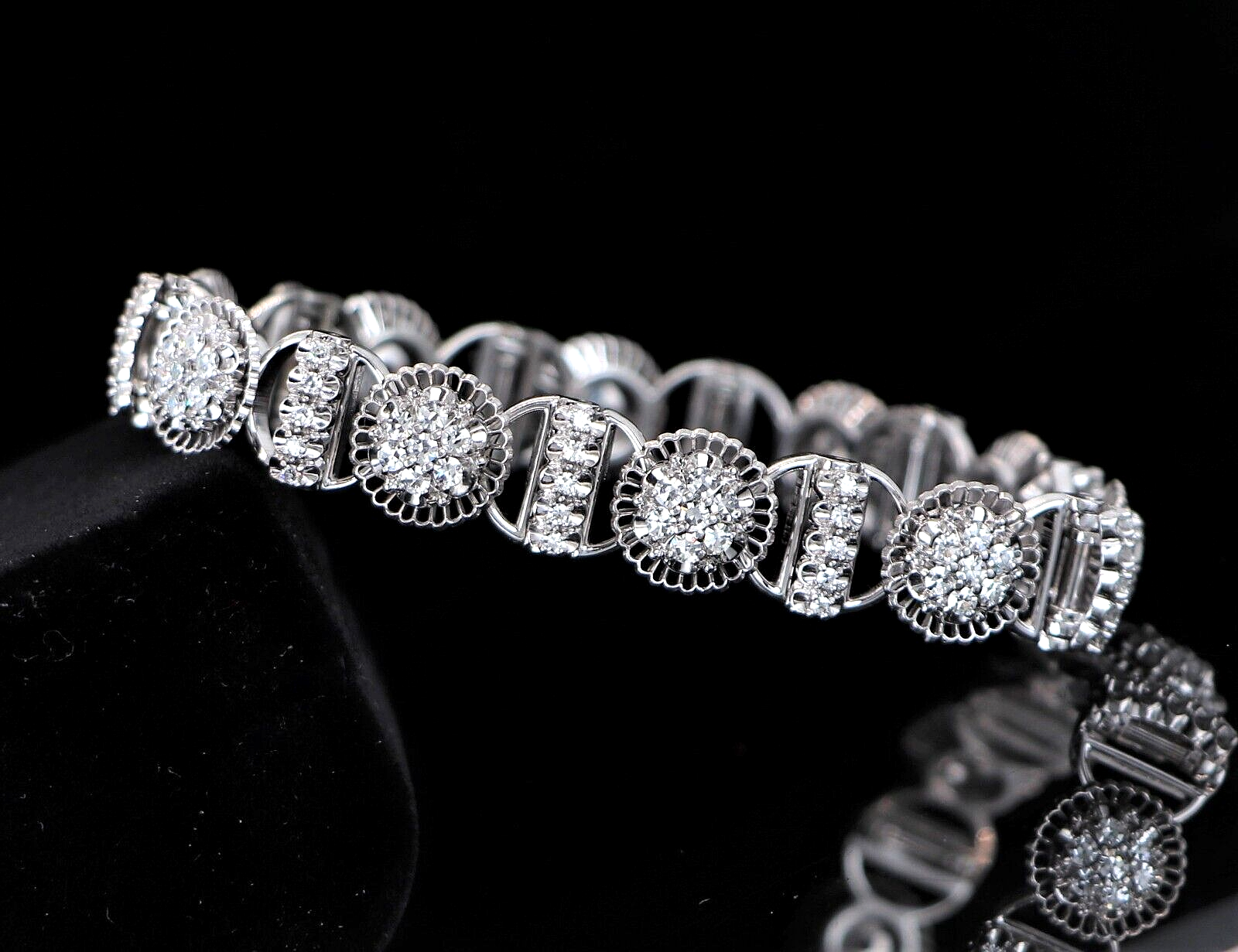 $11,500 Vintage Jabel 18K White Gold 2.50ct Cluster Single $11,500 Vintage Jabel 18K White Gold 2.50ct Cluster Single