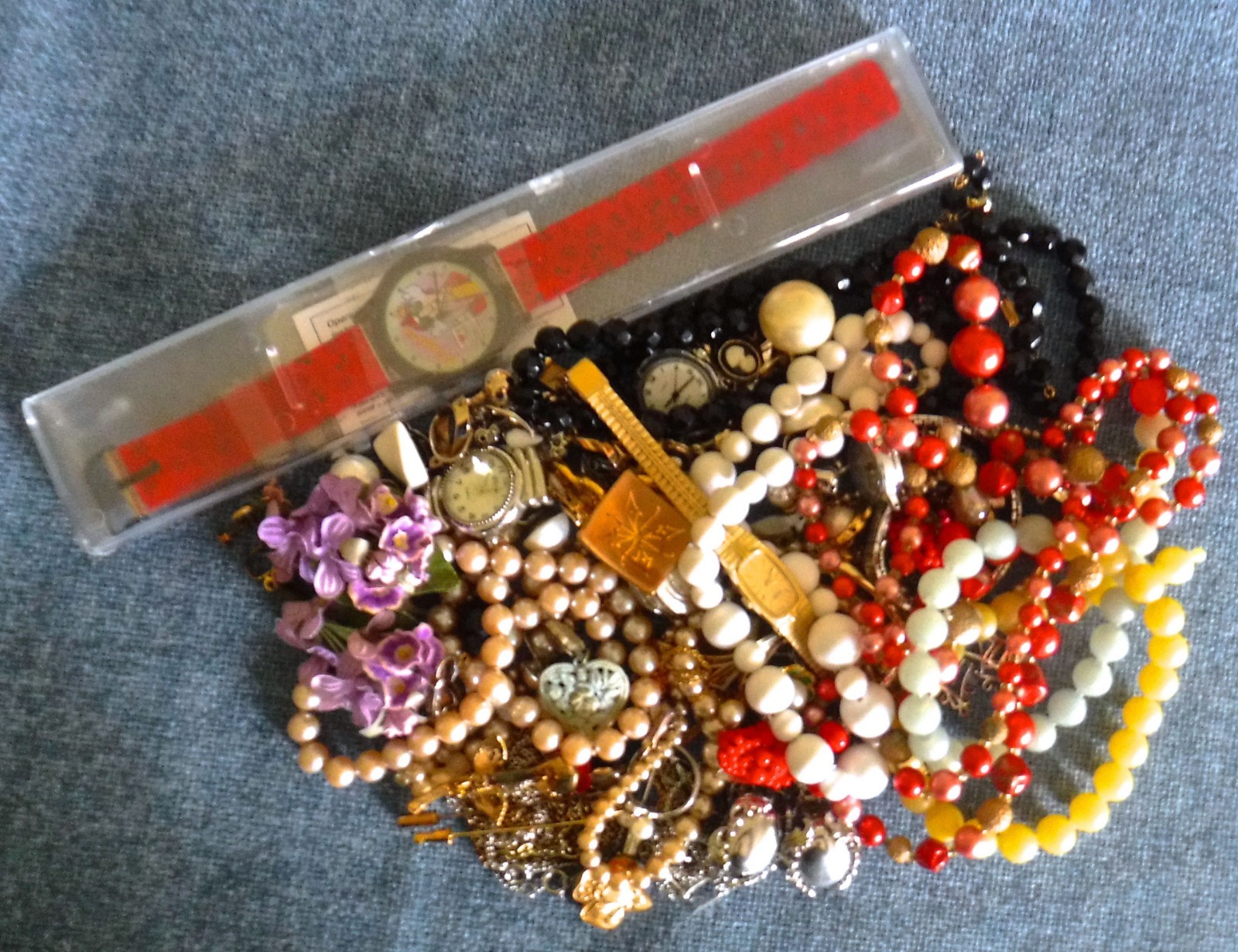1950s-60s Estate Lot of  Costume Jewelry and Watches--Some Name Brands