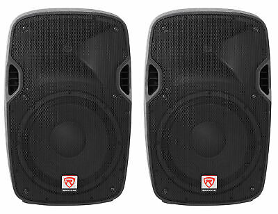 (2) Rockville SPGN128 12'' Passive 2400 Watt DJ PA Speakers ABS Cabinets 8-Ohm