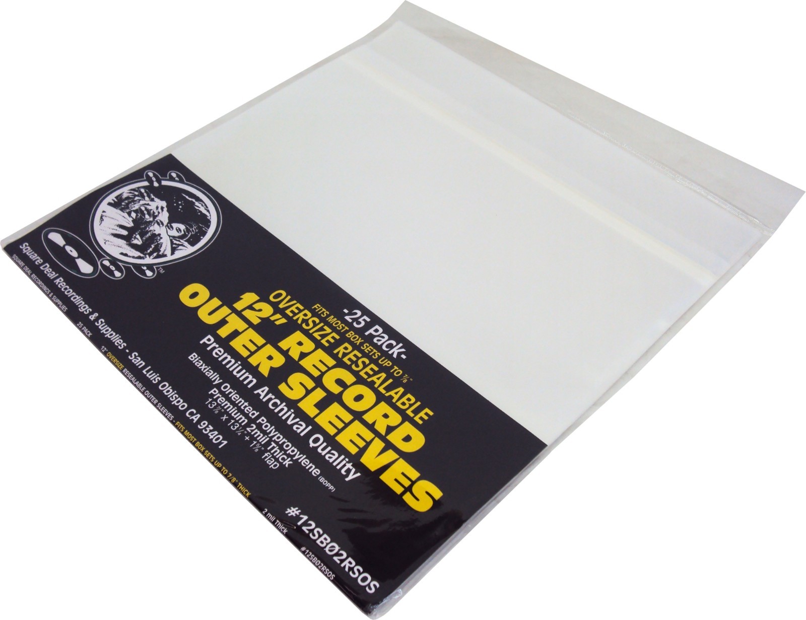 100) 12" Resealable Oversize Record Outer Sleeves - Super Clear