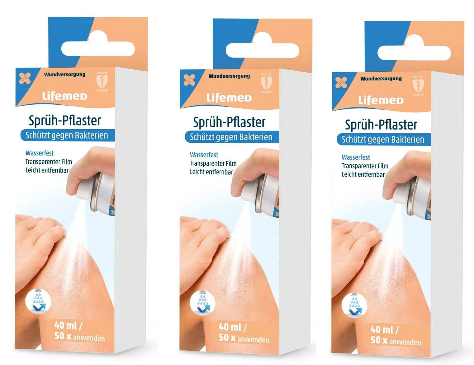 3 x Sprühpflaster Pflasterspray Pflaster Verband Sprühverband Wundpflaster 40ml