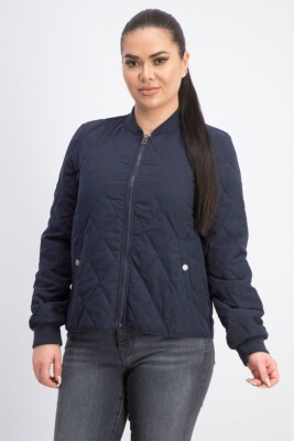 Vero Moda Womens Emma Brush Short Quilted Bomber Jacket Navy Size M