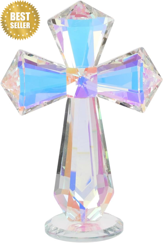 Crystal Cross Prayer Cross Religious Gift Handheld Figurine 14 80X10 00Cm Decora