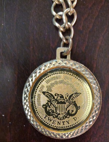 ◆VINTAGE HOLLYWOOD◆ Round Coin Necklace VH2411NE070M Vintage Coin Necklace Pendant 1776 Bicentennial Twenty