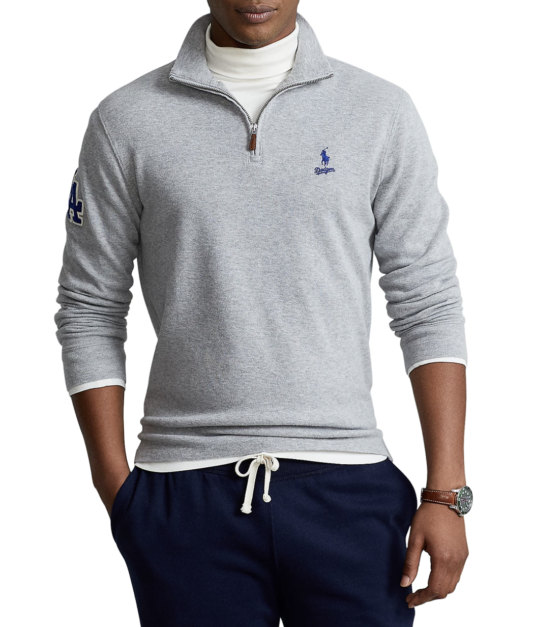 POLO RALPH LAUREN Men's Grey Heather MLB Collection Dodgers