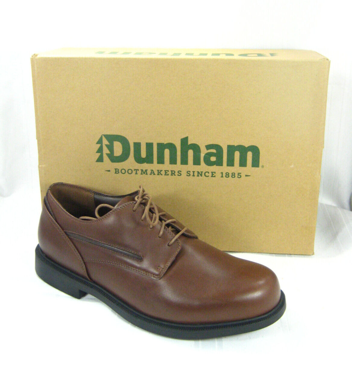 Dunham Mens Burlington Brown Leather Waterproof Oxford Shoe Sz 15 D
