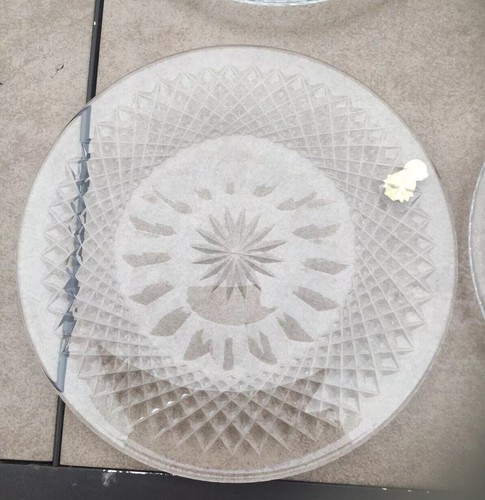 Set of 4 Waterford Crystal LUNCHEON PLATE COLLEEN SHORT STEM (CUT) Excellent