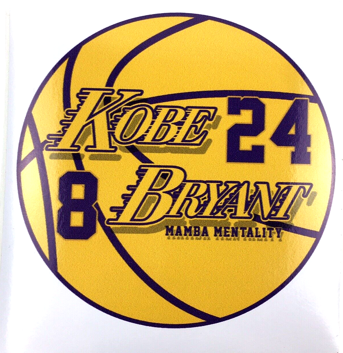 Kobe Bryant Sticker Mamba Mentality Purple Gold 8 24