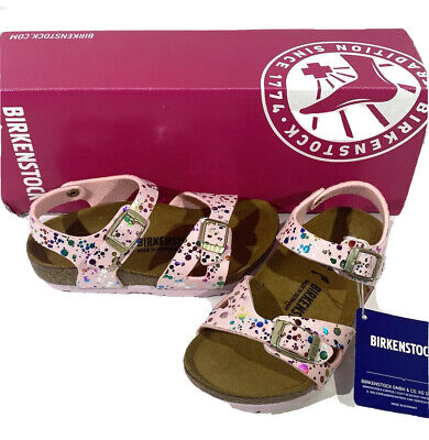 Birkenstock Rio Kids Size 8 (EU26)Narrow Fit Confetti Rose Birko-Flor Sandals