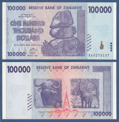 SIMBABWE / ZIMBABWE 100.000 Dollars 2008  UNC  P.75