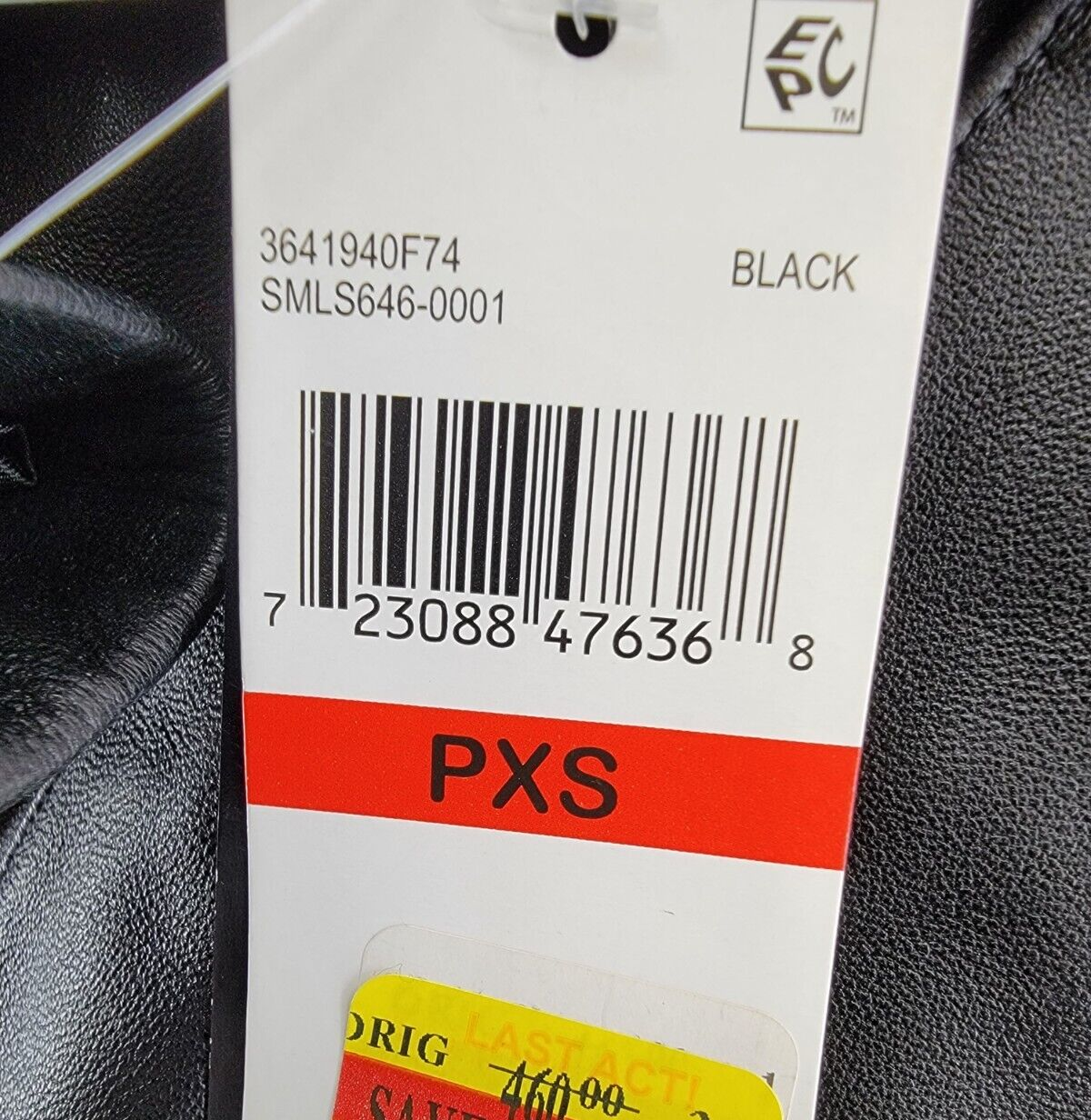 Pre-owned Anne Klein Stand-collar Leather Coat Women's Pxs Black Long Sleeves Full-zip