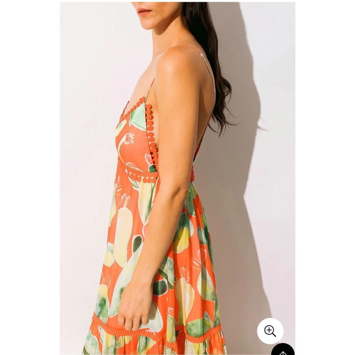 Pre-owned Charo Ruiz Ibiza Maxi Dress M Salamanca Terra Fruits Orange Cotton Resort Summer